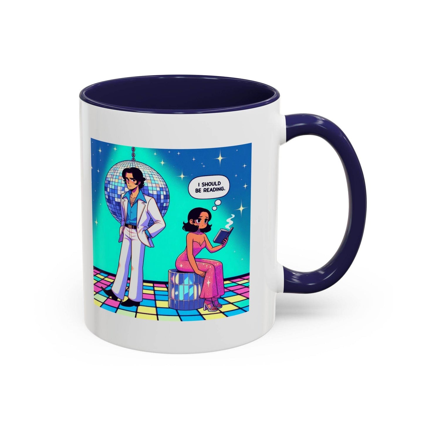 Retro Vibe Accent Coffee Mug - I should be reading - The Dreamer's Bookshop.