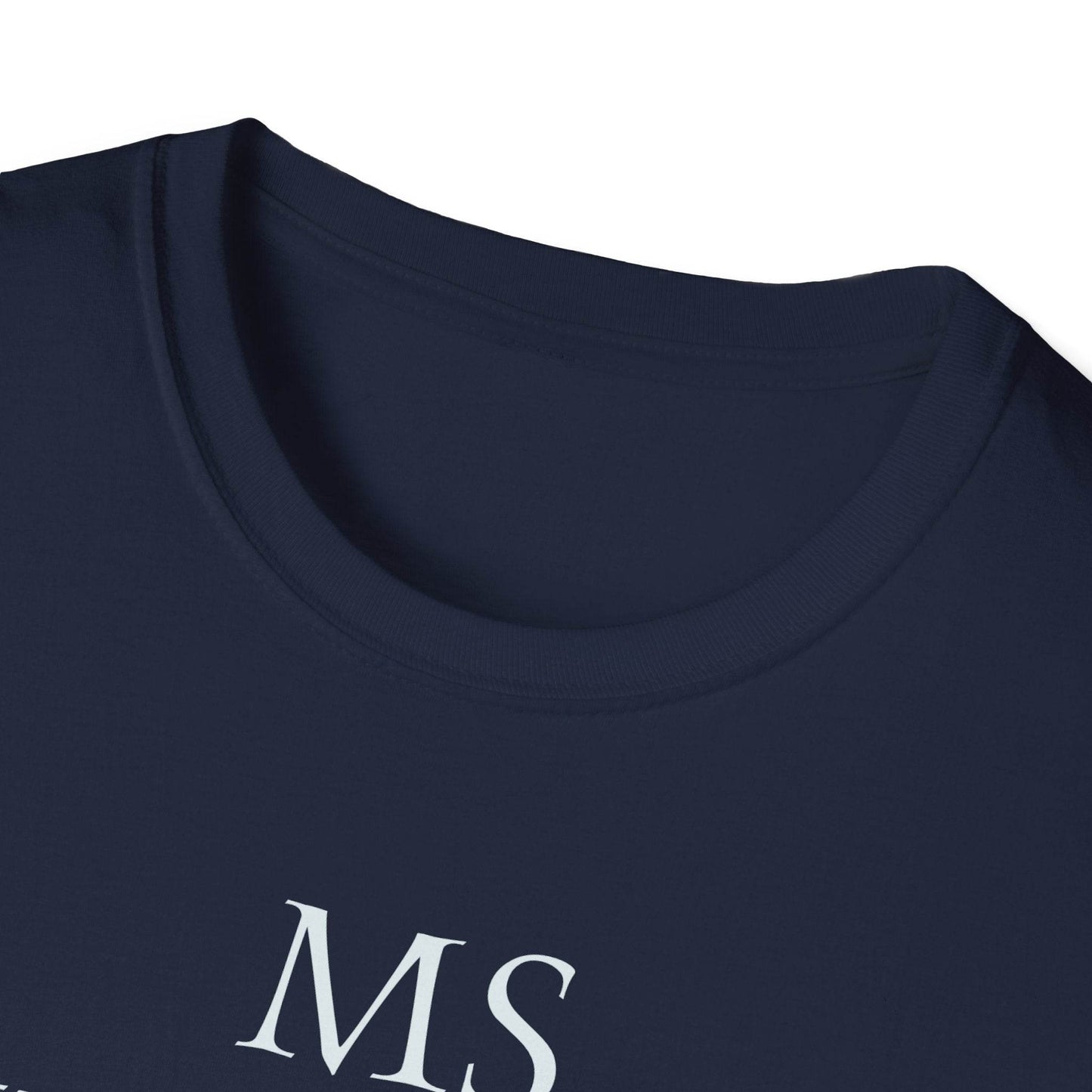 M.S. Warrior Unisex Softstyle T-Shirt - Empowering Graphic Tee for Women's Health Awareness - The Dreamer's Bookshop.