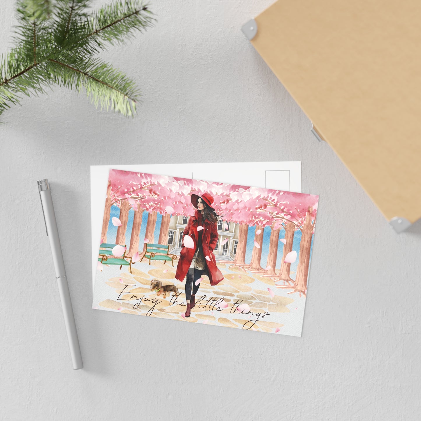 The Dreamer's Bookshop "Sakura Walk" Enjoy the Little Things Card - The Dreamer's Bookshop.
