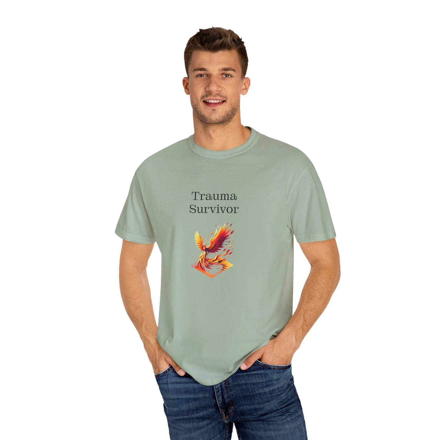 Trauma Survivor Unisex Garment-Dyed T-shirt - Inspirational Motivational Tee - The Dreamer's Bookshop.