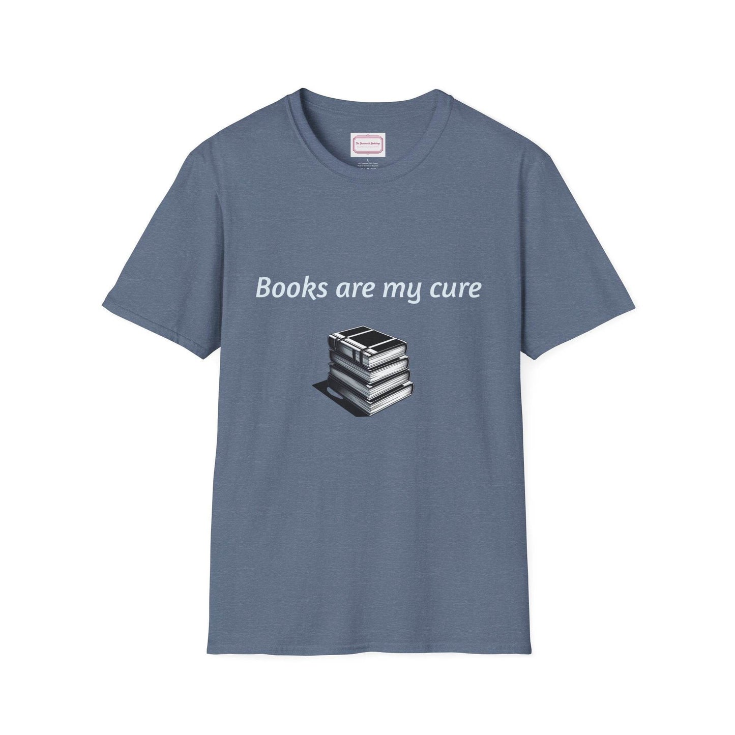 Inspirational Unisex Softstyle T-Shirt - Books are my cure - The Dreamer's Bookshop.