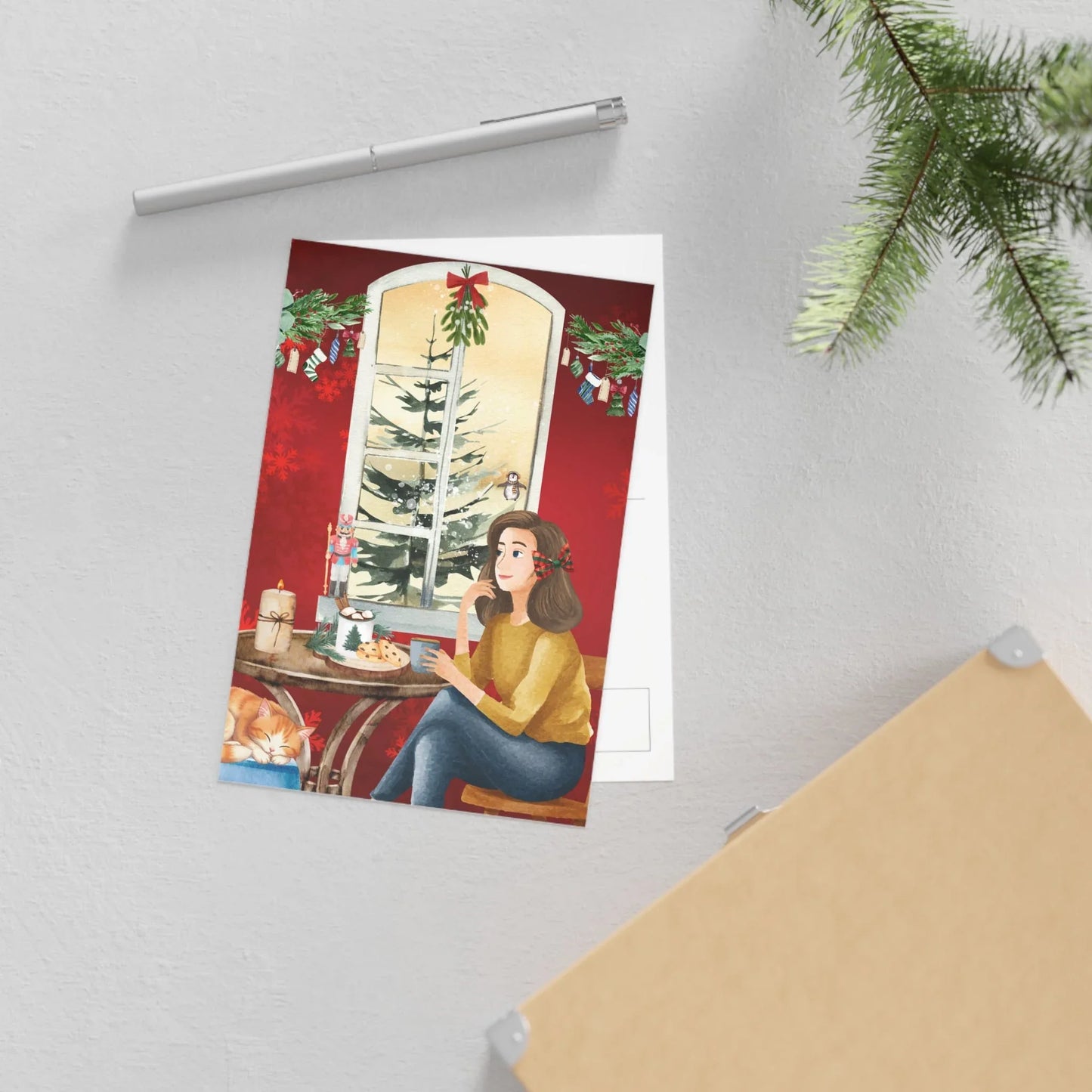 The Dreamer's Bookshop "Winter Café" Christmas Card - The Dreamer's Bookshop.