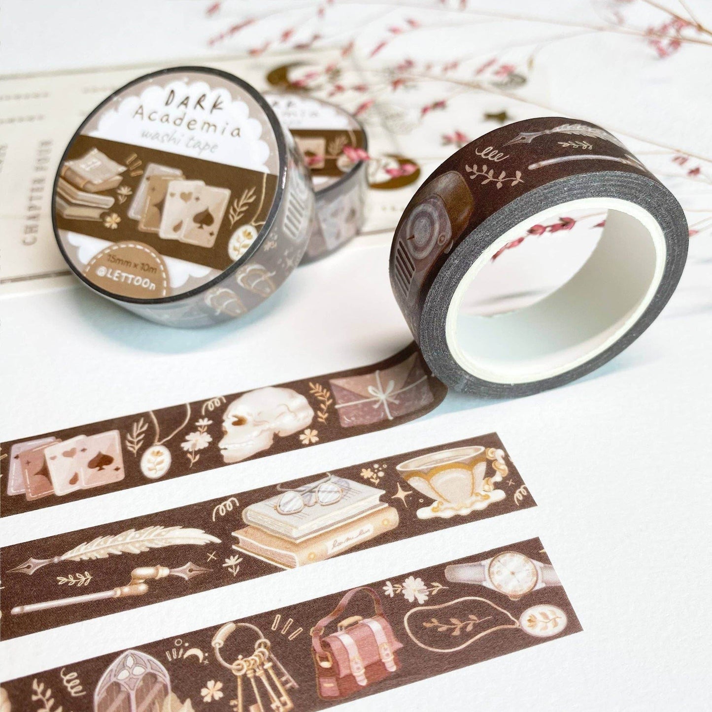 LETTOOn - Washi Tape - Dark & Light Academia - The Dreamer's Bookshop.