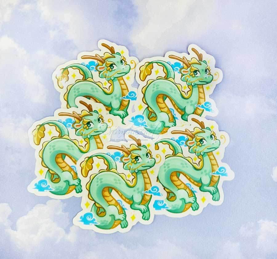 Dreamchaserart - Doorzichtige sticker van vinyl (transparant) met draken - The Dreamer's Bookshop.