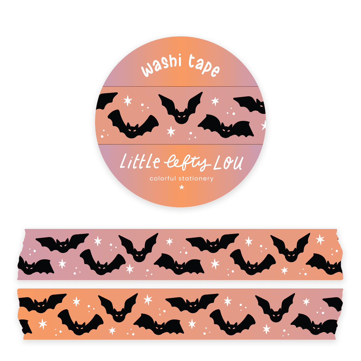 Little Lefty Lou - Washi tape voor zwarte vleermuizen - The Dreamer's Bookshop.