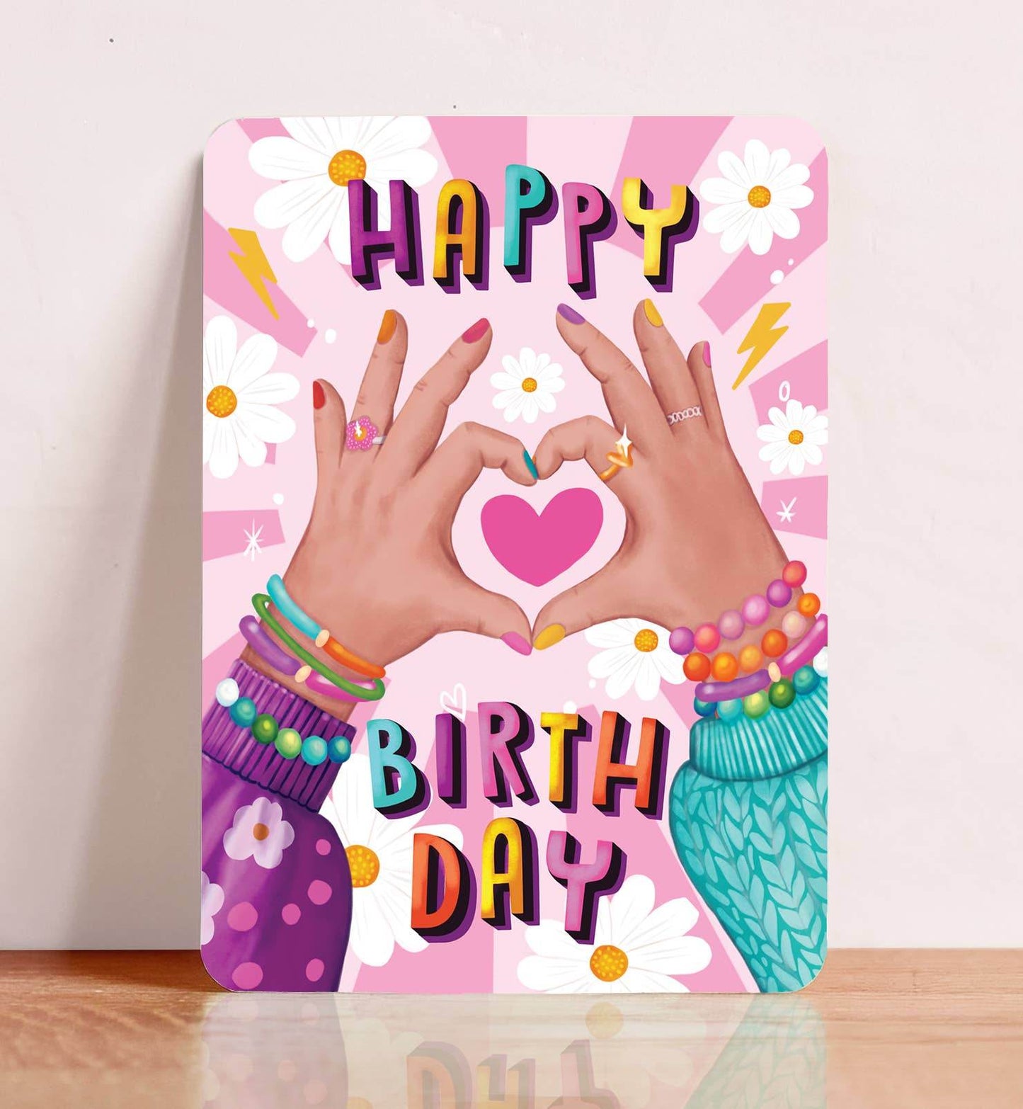 Aniet Illustration - Kaart verjaardag felicitatie handen maken hart vrienden best - The Dreamer's Bookshop.