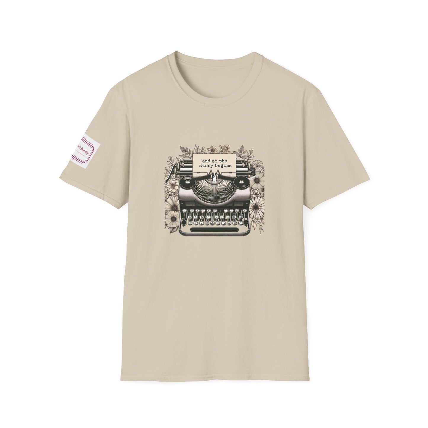 Unisex T-Shirt - Vintage Writing "Story Begins" for Book Lovers - The Dreamer's Bookshop.