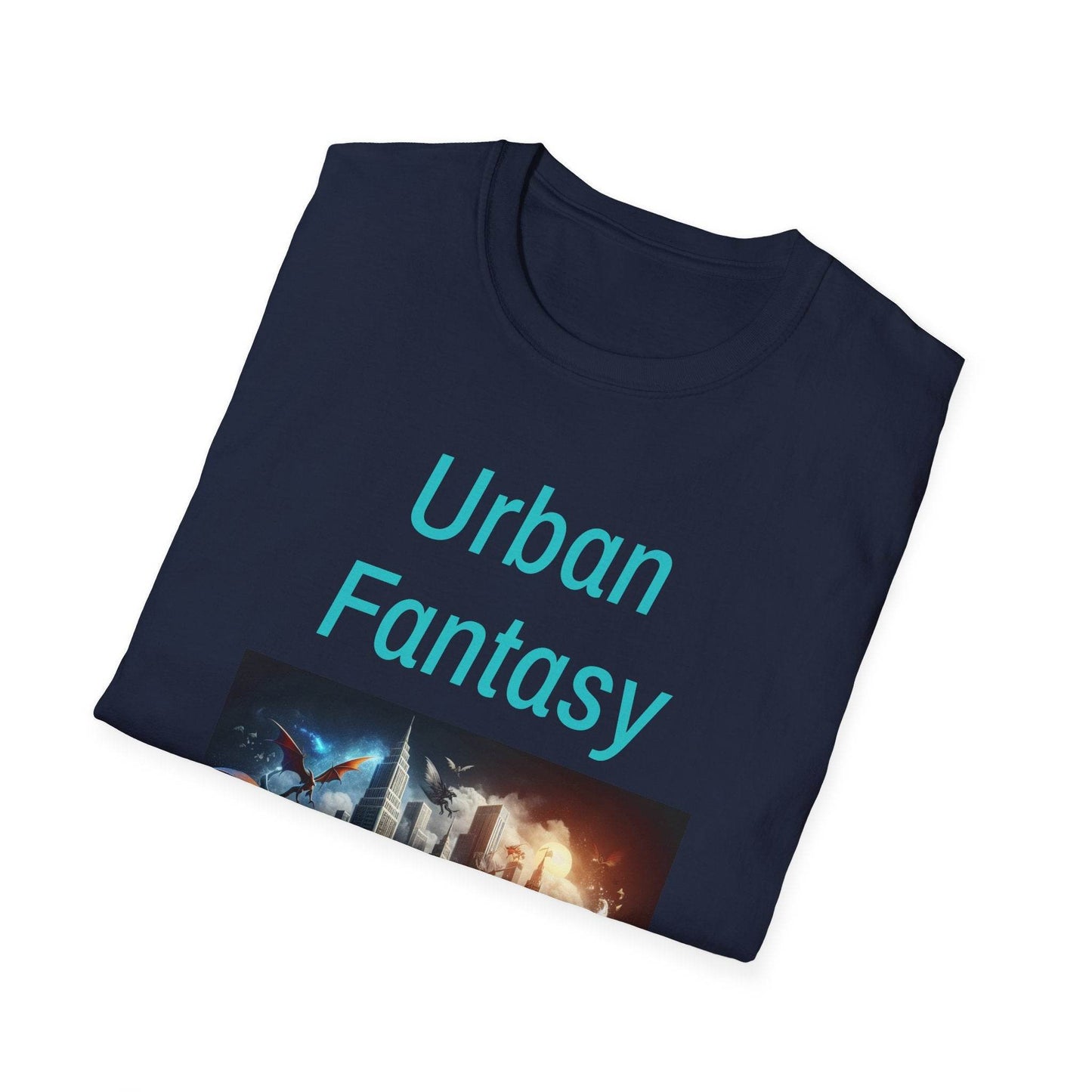 Urban Fantasy Unisex Softstyle T-Shirt - Dreamy Book Design for Book Lovers - The Dreamer's Bookshop.