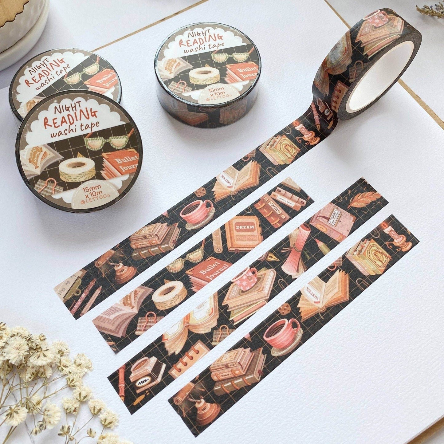 LETTOOn - Washi Tape - Lezen overdag en's avonds - The Dreamer's Bookshop.