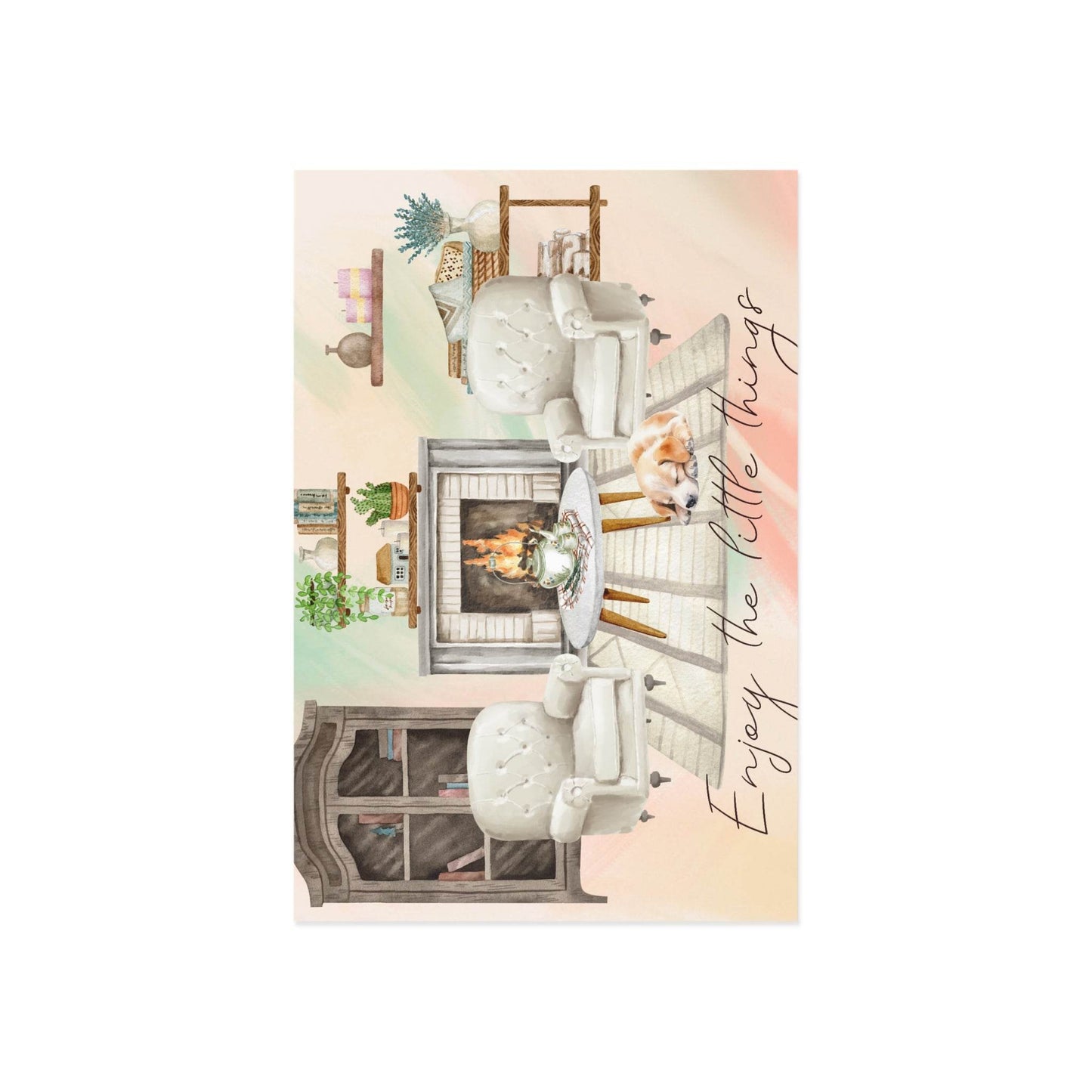 The Dreamer's Bookshop "Fireplace" Enjoy the Little Things Card - The Dreamer's Bookshop.