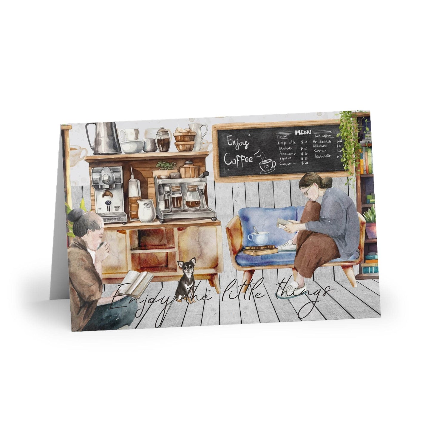 The Dreamer's Bookshop "Coffee Shop" Enjoy the Little Things Card - The Dreamer's Bookshop.