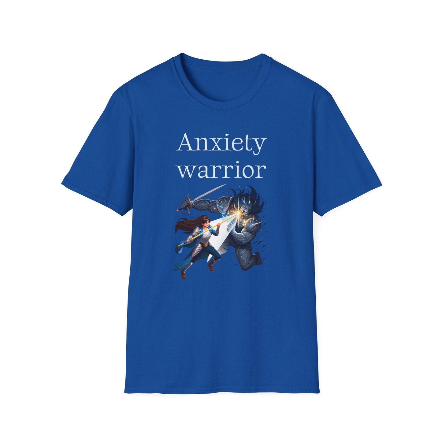 Anxiety Warrior Unisex Softstyle T-Shirt - What's Your Battle? - The Dreamer's Bookshop.