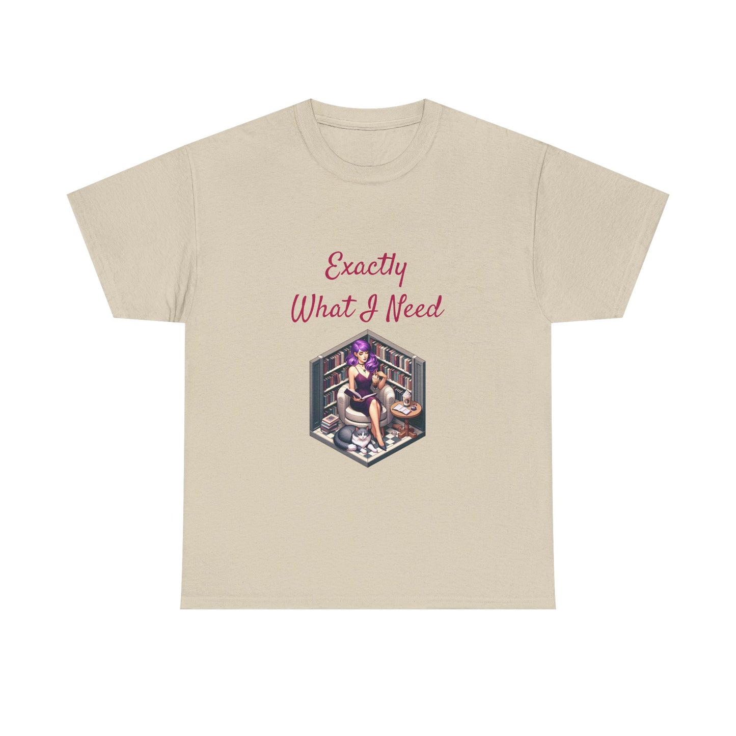 Book Lover's Unisex Heavy Cotton Tee - "What I Need" - The Dreamer's Bookshop.