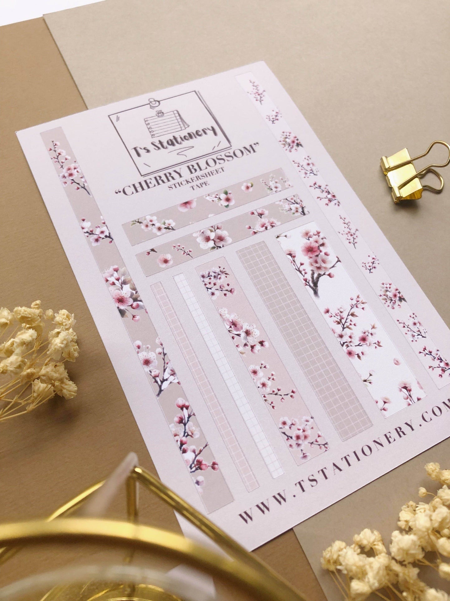T's Stationery - Stickerveltape „Cherry Blossom” - The Dreamer's Bookshop.