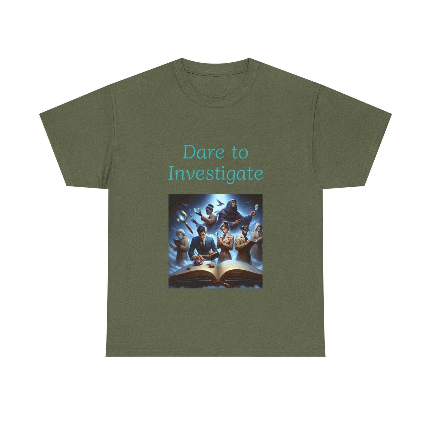 Investigate - Unisex Heavy Cotton Tee - Crime/Mystery Books - The Dreamer's Bookshop.