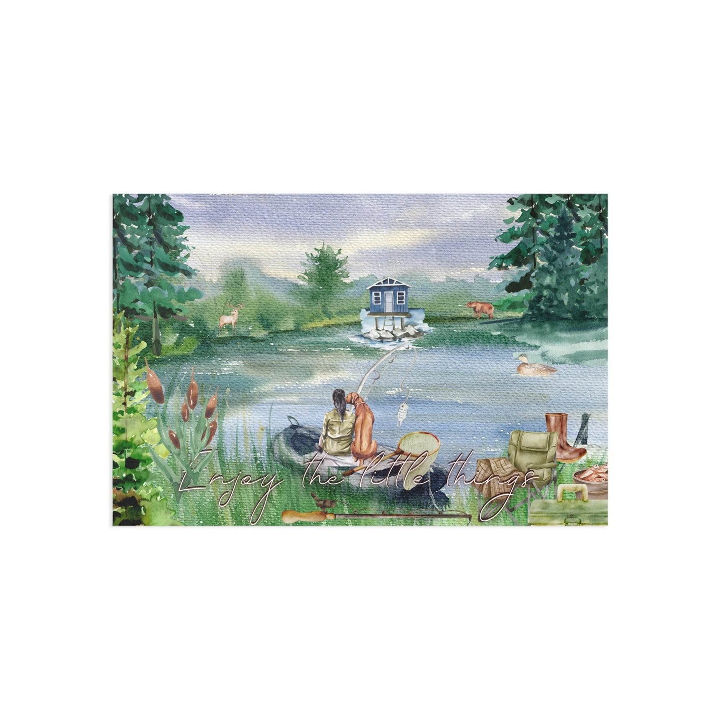 The Dreamer's Bookshop "Fishing" Enjoy the Little Things Card - The Dreamer's Bookshop.