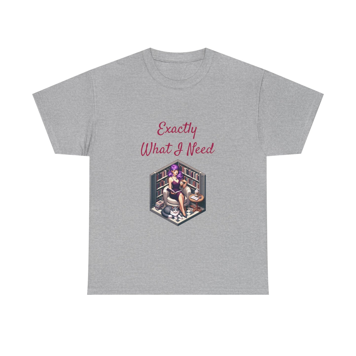 Book Lover's Unisex Heavy Cotton Tee - "What I Need" - The Dreamer's Bookshop.