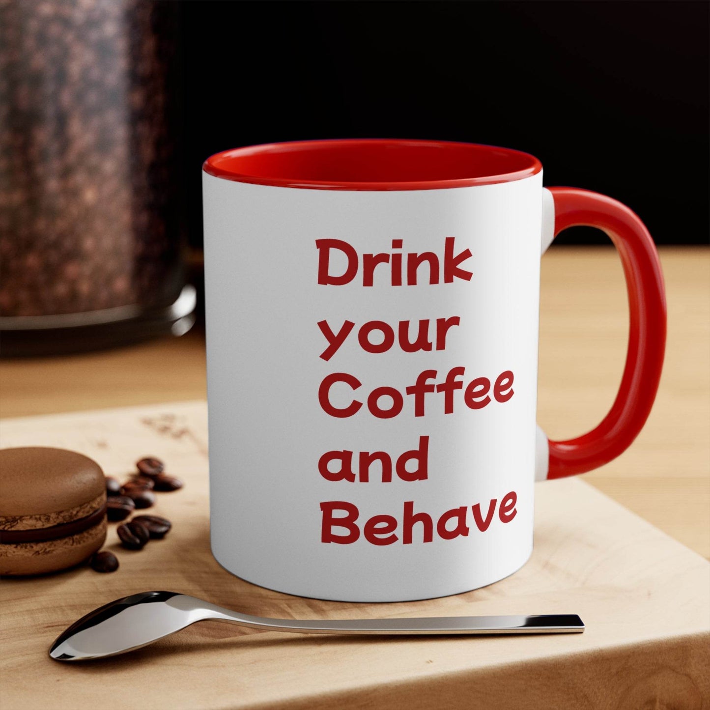 Funny Dog Pawsitive Mug - 11oz Drink and Behave Coffee Cup - The Dreamer's Bookshop.