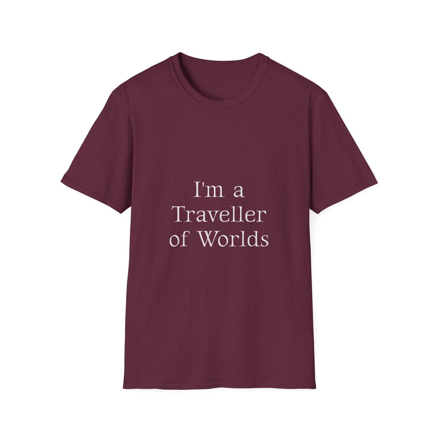 Unisex Softstyle T-Shirt - 'I'm a Traveller of Worlds' & 'Books Take Me Places Far & Beyond' - The Dreamer's Bookshop.