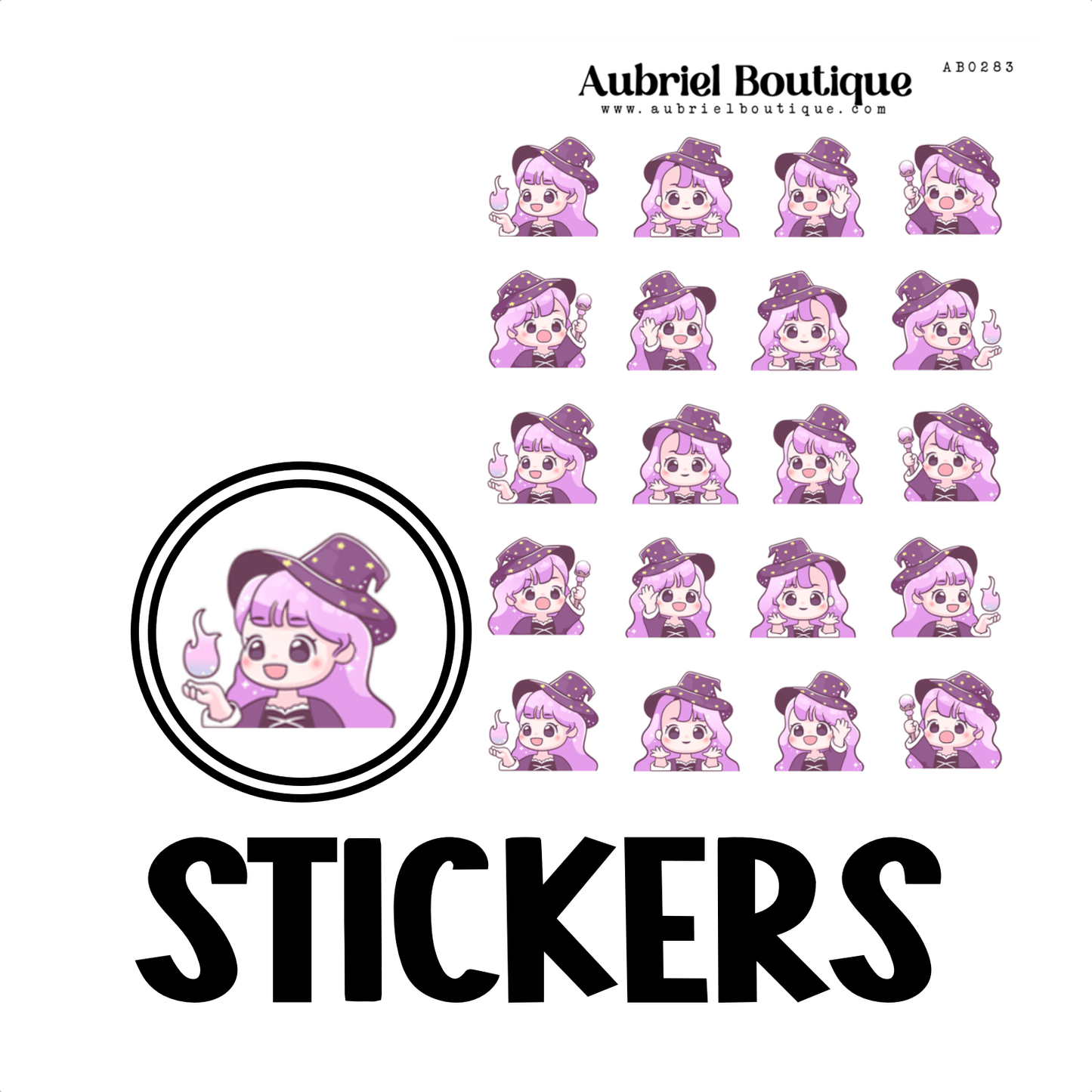 AubrielBoutique - WITCH, plannerstickers — AB0283 - The Dreamer's Bookshop.