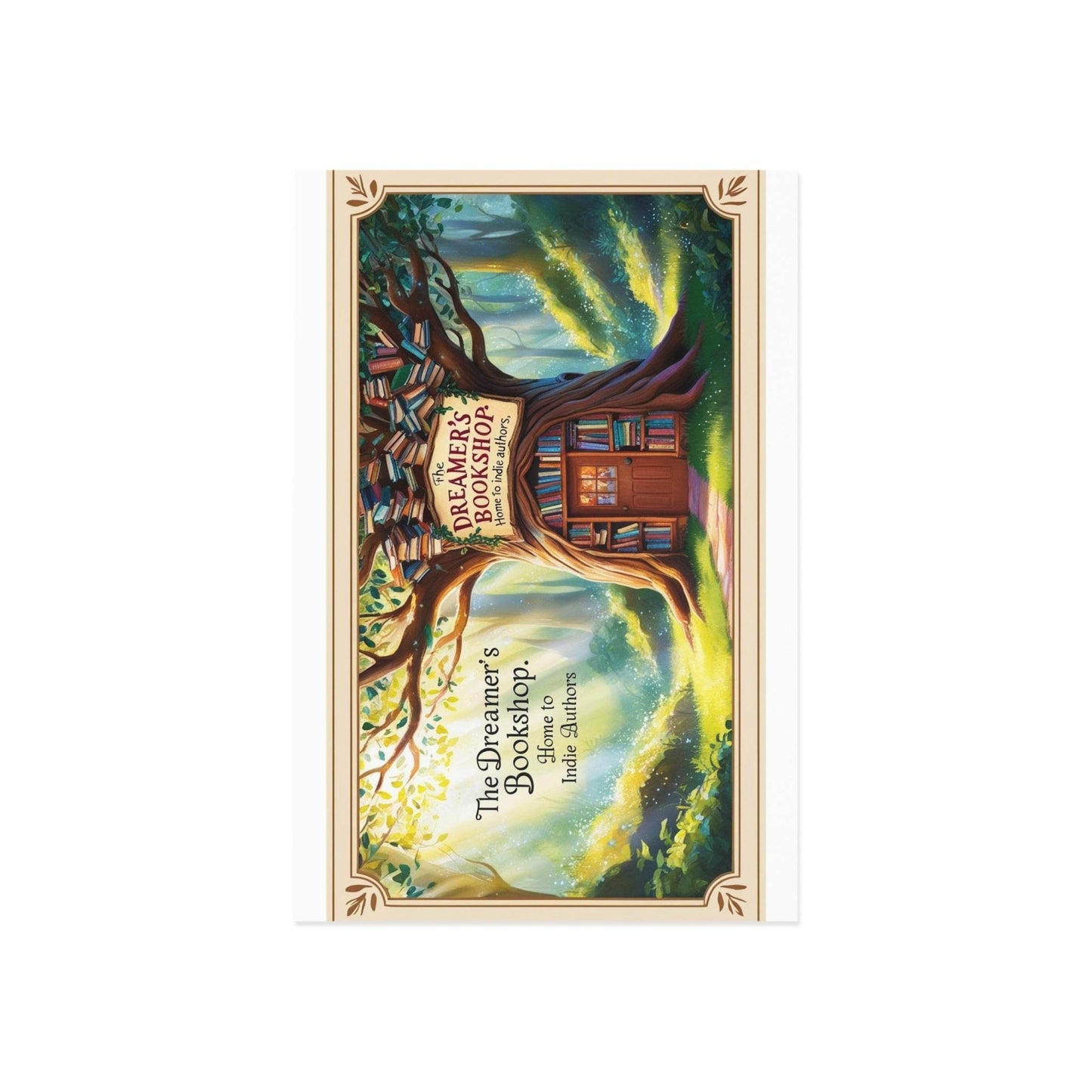 The Dreamer's Bookshop - Tree and Books Card - The Dreamer's Bookshop.