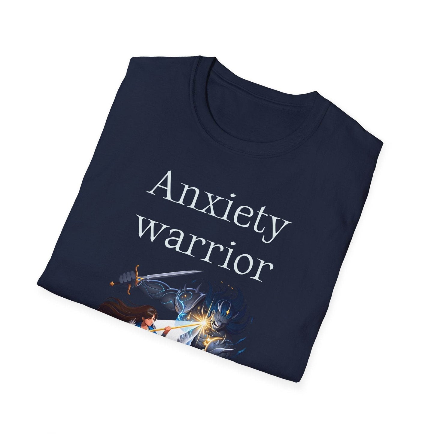 Anxiety Warrior Unisex Softstyle T-Shirt - What's Your Battle? - The Dreamer's Bookshop.