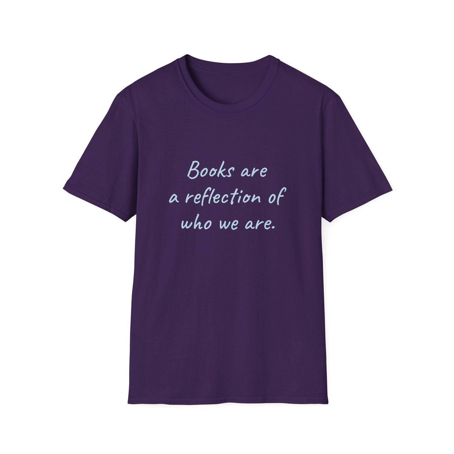 Books Are A Reflection T-Shirt – Unisex Softstyle Tee for Book Lovers - The Dreamer's Bookshop.