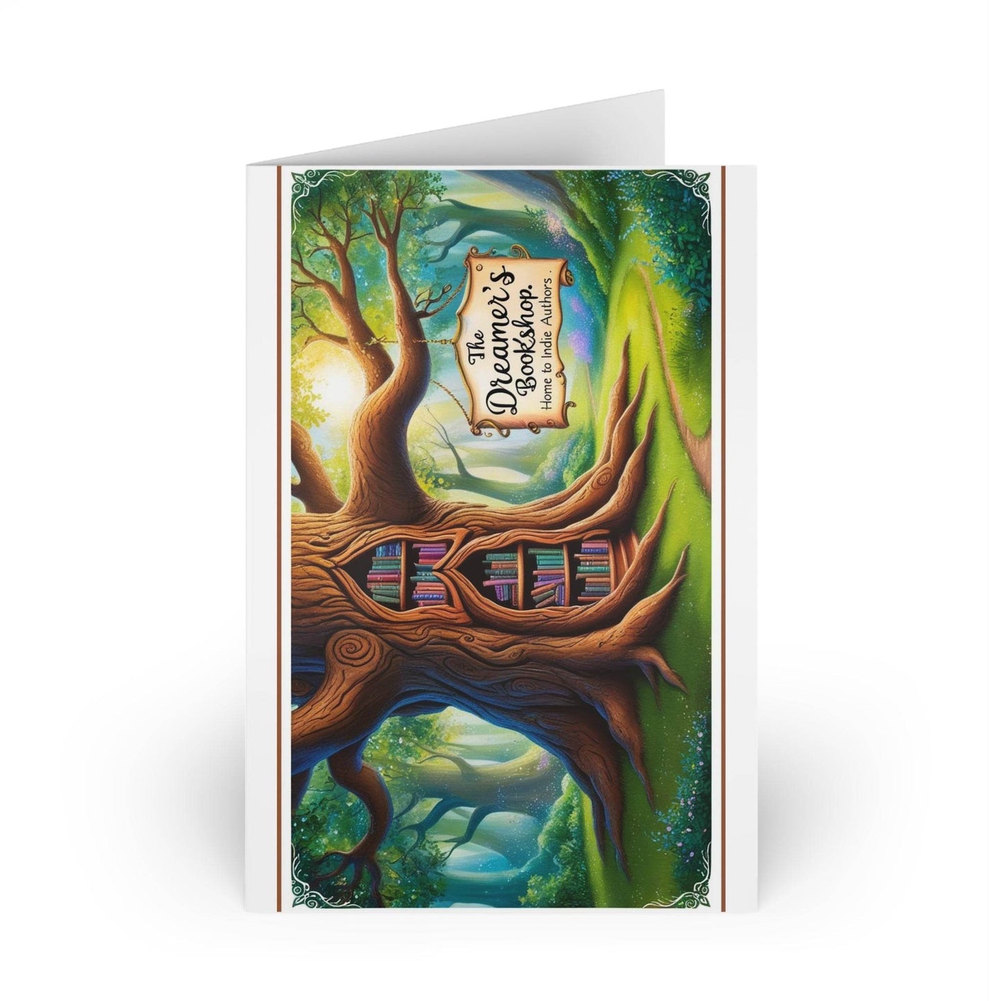 The Dreamer's Bookshop - Tree and Books Card - The Dreamer's Bookshop.