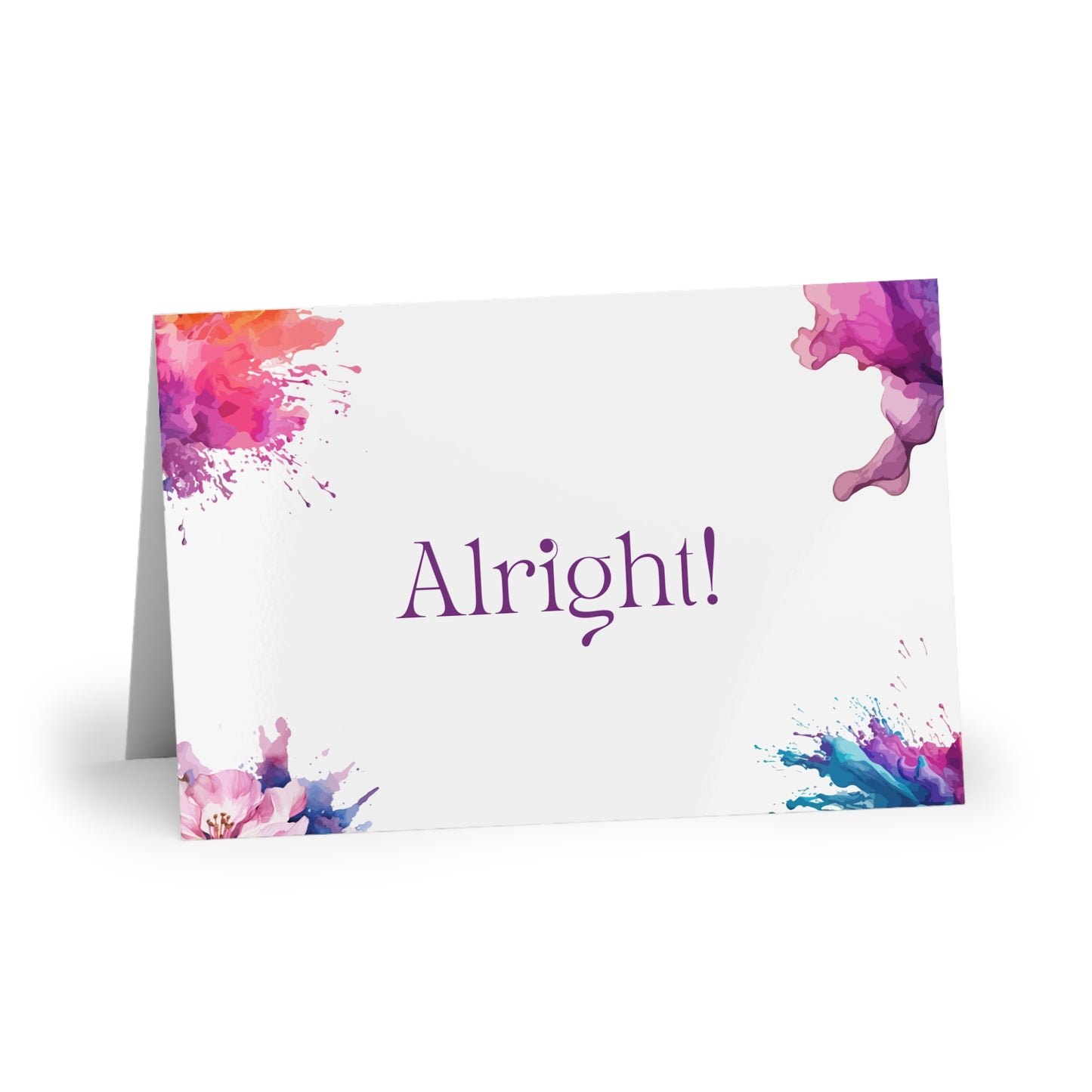 Watercolor Art Exclamation Card "Alright" Joyful Print - The Dreamer's Bookshop.