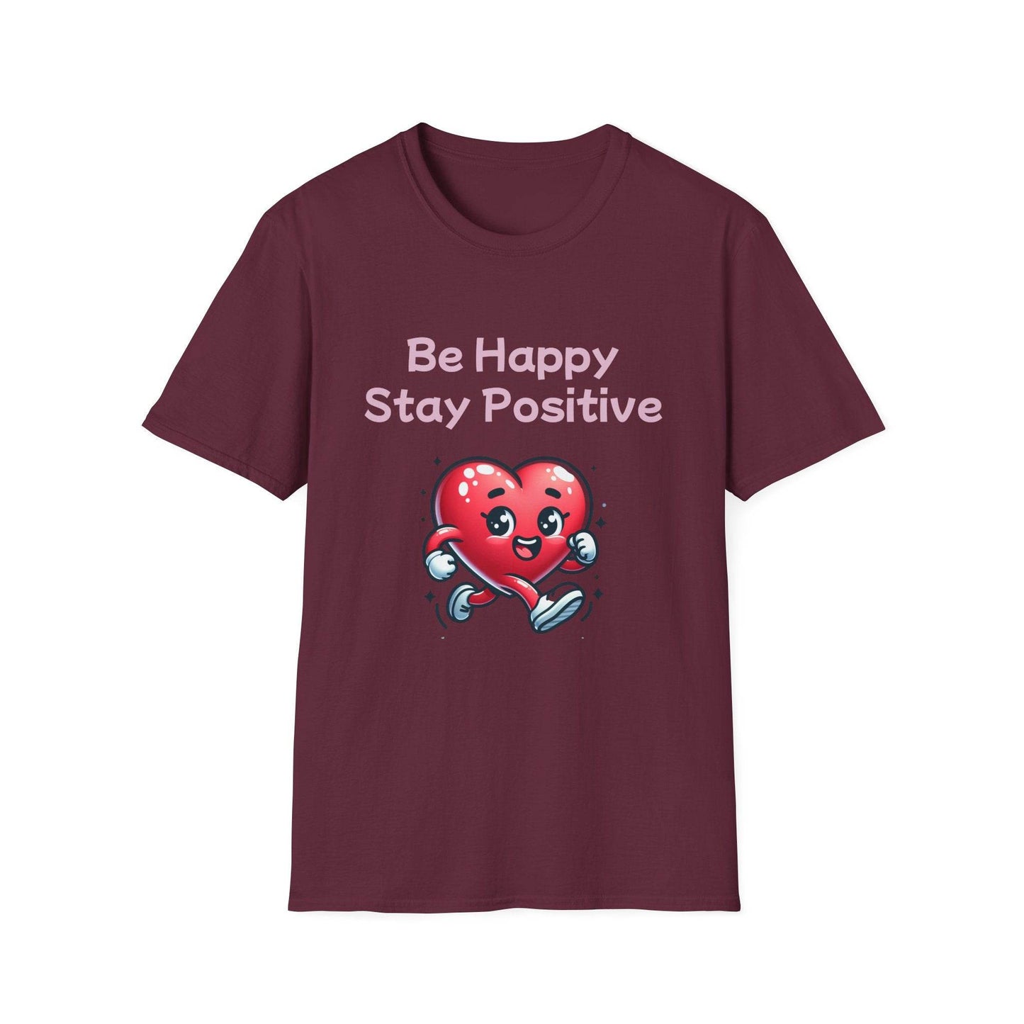 Be Happy Stay Positive Graphic T-Shirt for Optimism Lovers - The Dreamer's Bookshop.