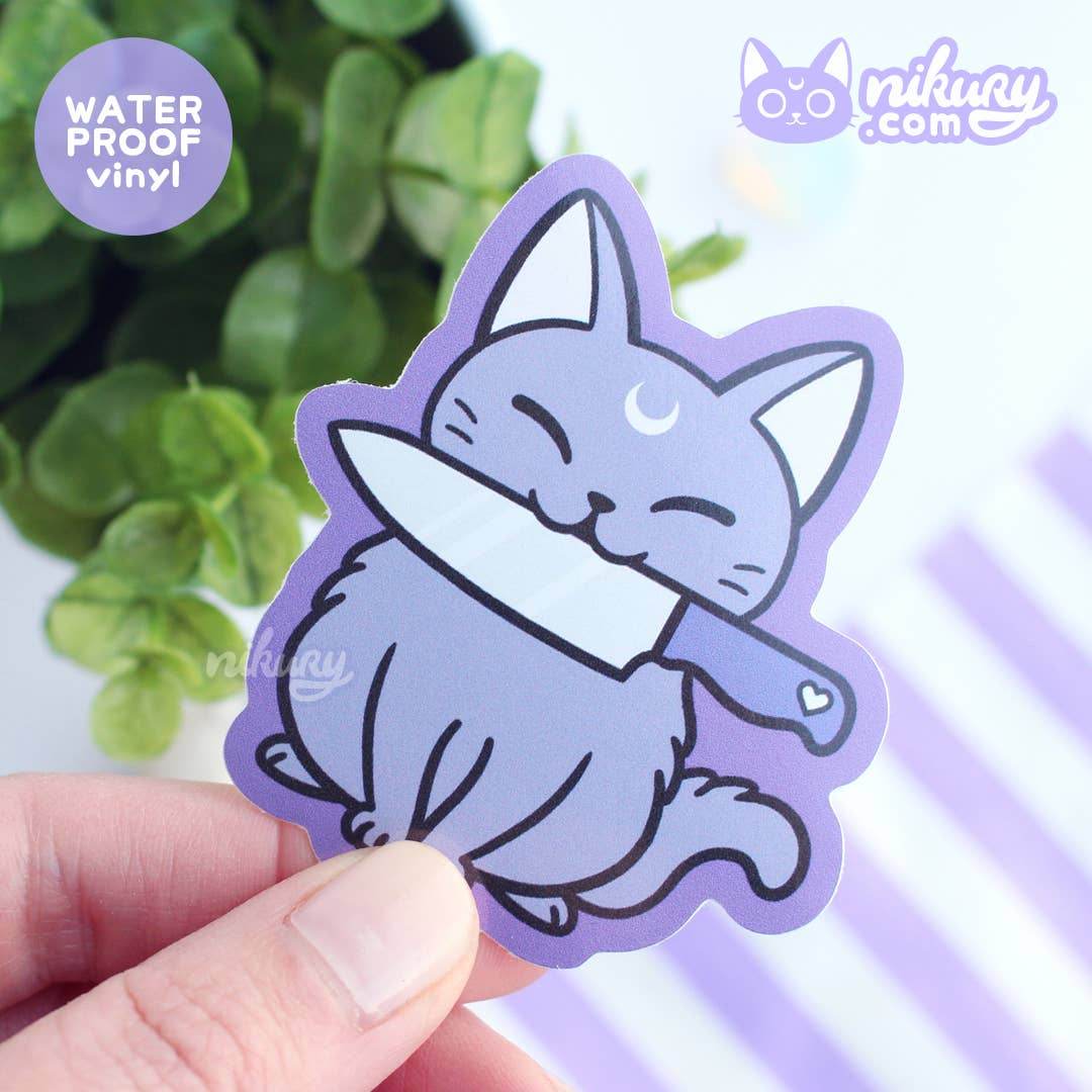 Nikury - Black Meowgic | Protect Cat Vinyl Sticker - The Dreamer's Bookshop.