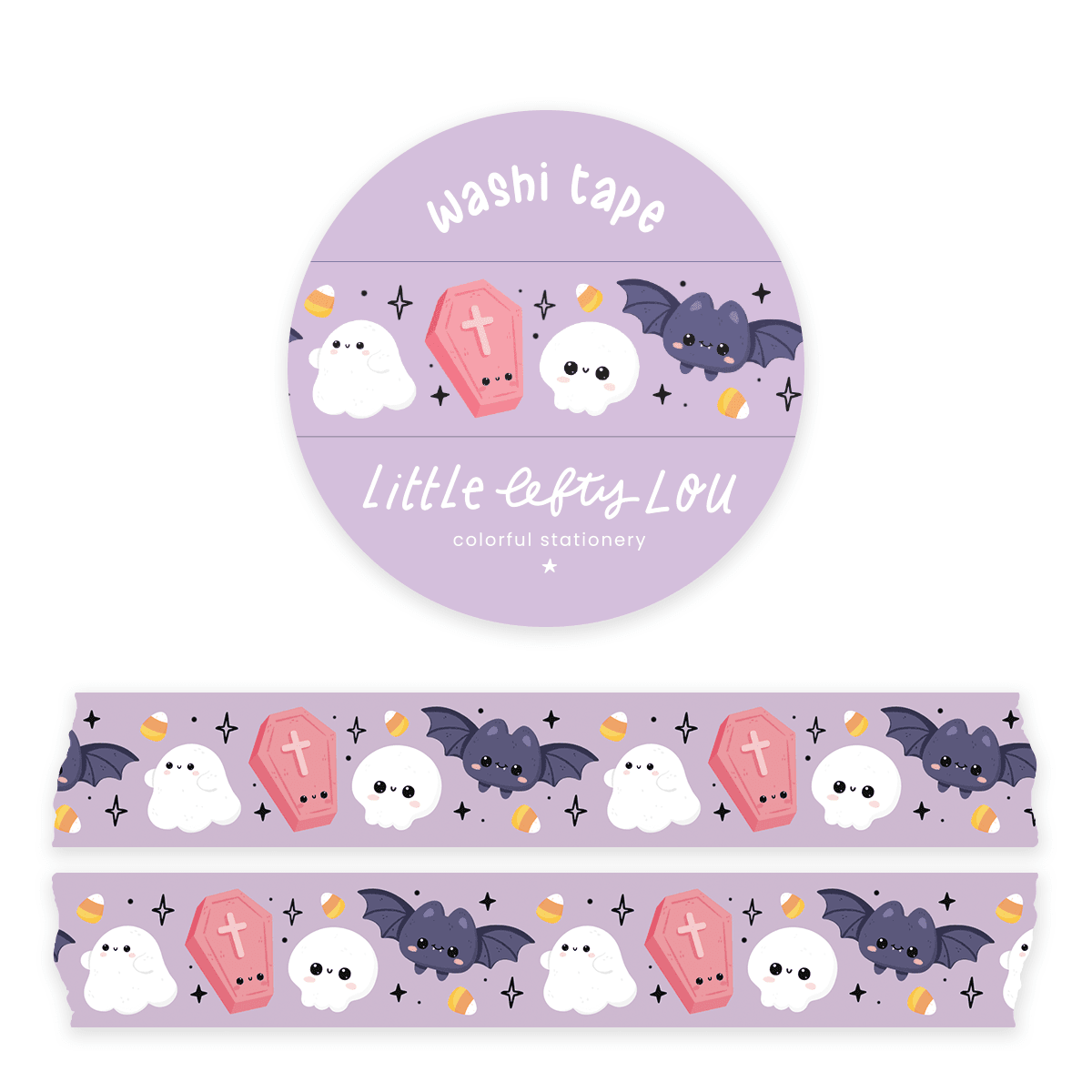 Little Lefty Lou - Halloween paarse washi tape - The Dreamer's Bookshop.