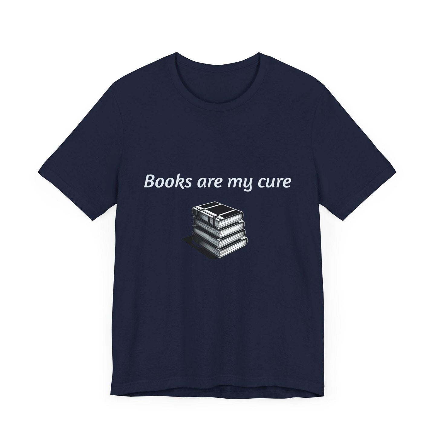 Inspirational Unisex Short Sleeve Tee - Books are my cure - The Dreamer's Bookshop.