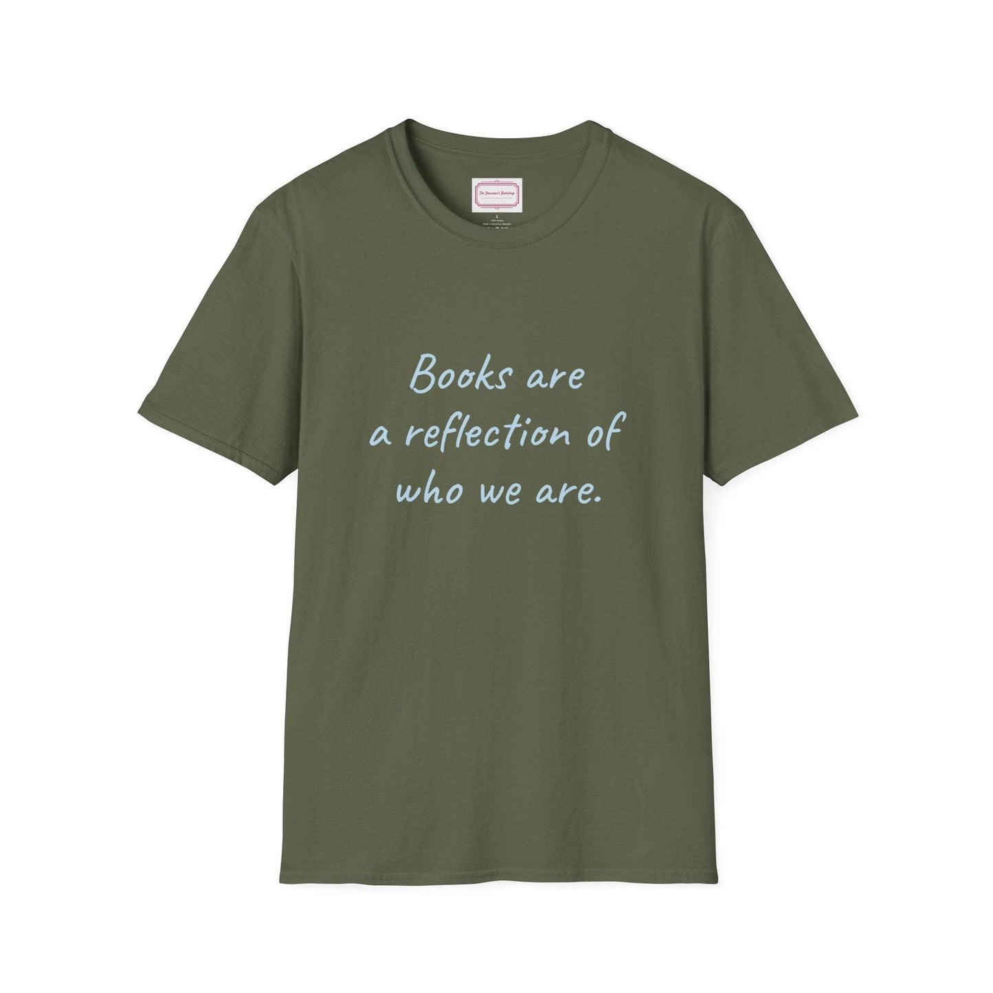 Books Are Reflection Unisex Softstyle T-Shirt - Literary Quote Tee - The Dreamer's Bookshop.