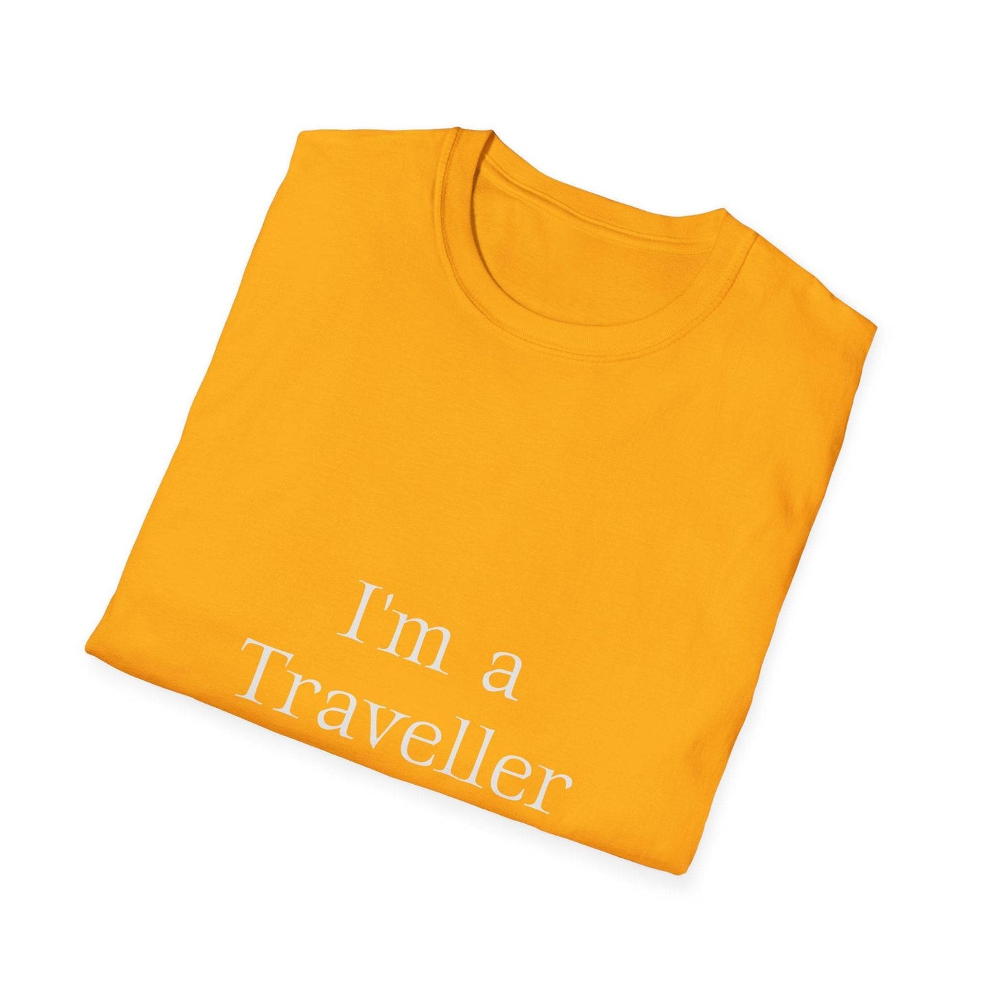 Unisex Softstyle T-Shirt - 'I'm a Traveller of Worlds' & 'Books Take Me Places Far & Beyond' - The Dreamer's Bookshop.