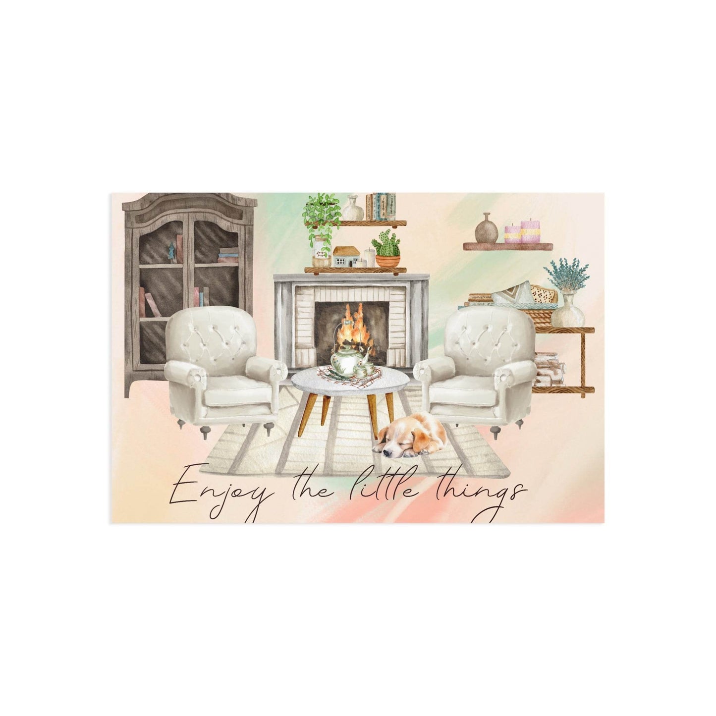 The Dreamer's Bookshop "Fireplace" Enjoy the Little Things Card - The Dreamer's Bookshop.