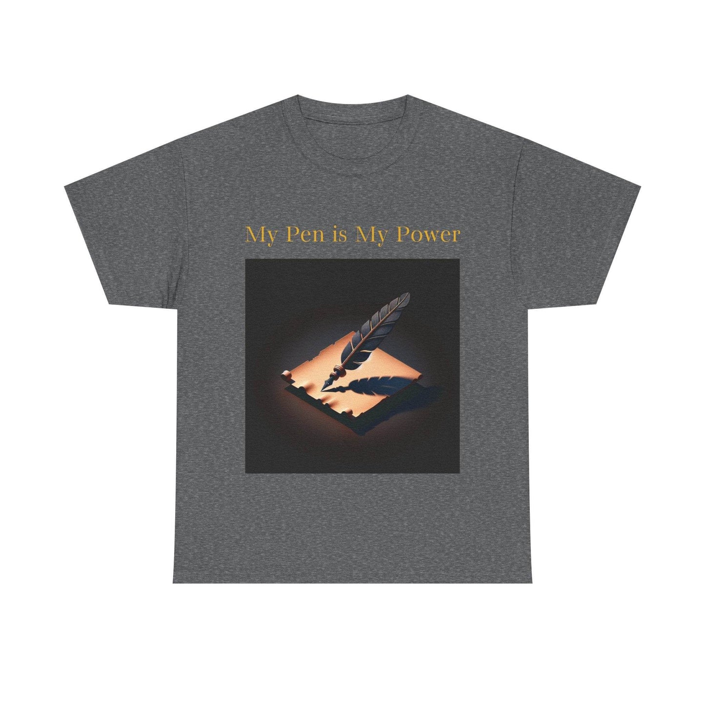 My Pen is My Power Unisex Heavy Cotton Tee - Creative Writer's Apparel - The Dreamer's Bookshop.