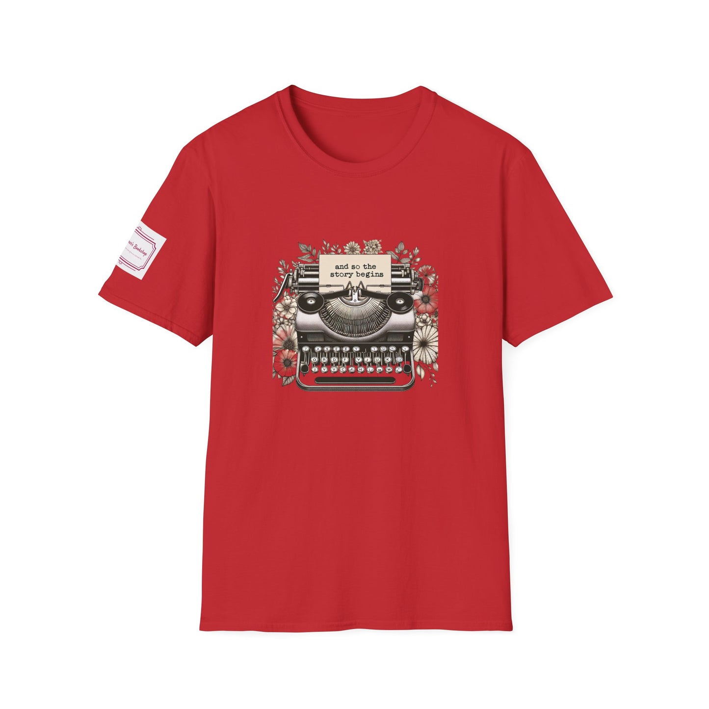 Unisex T-Shirt - Vintage Writing "Story Begins" for Book Lovers - The Dreamer's Bookshop.