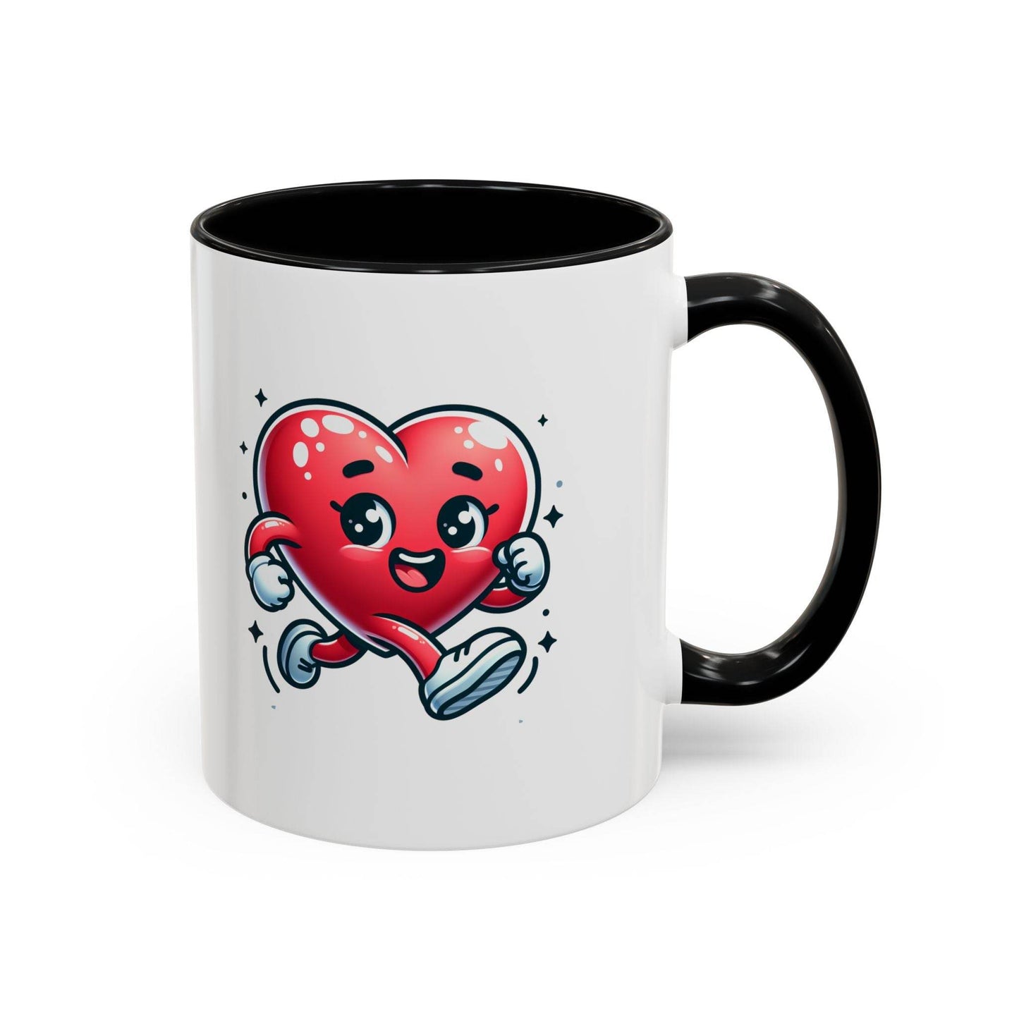 Playful Heart Running Coffee Mug - Cute Gift for Positive Thinkers - The Dreamer's Bookshop.