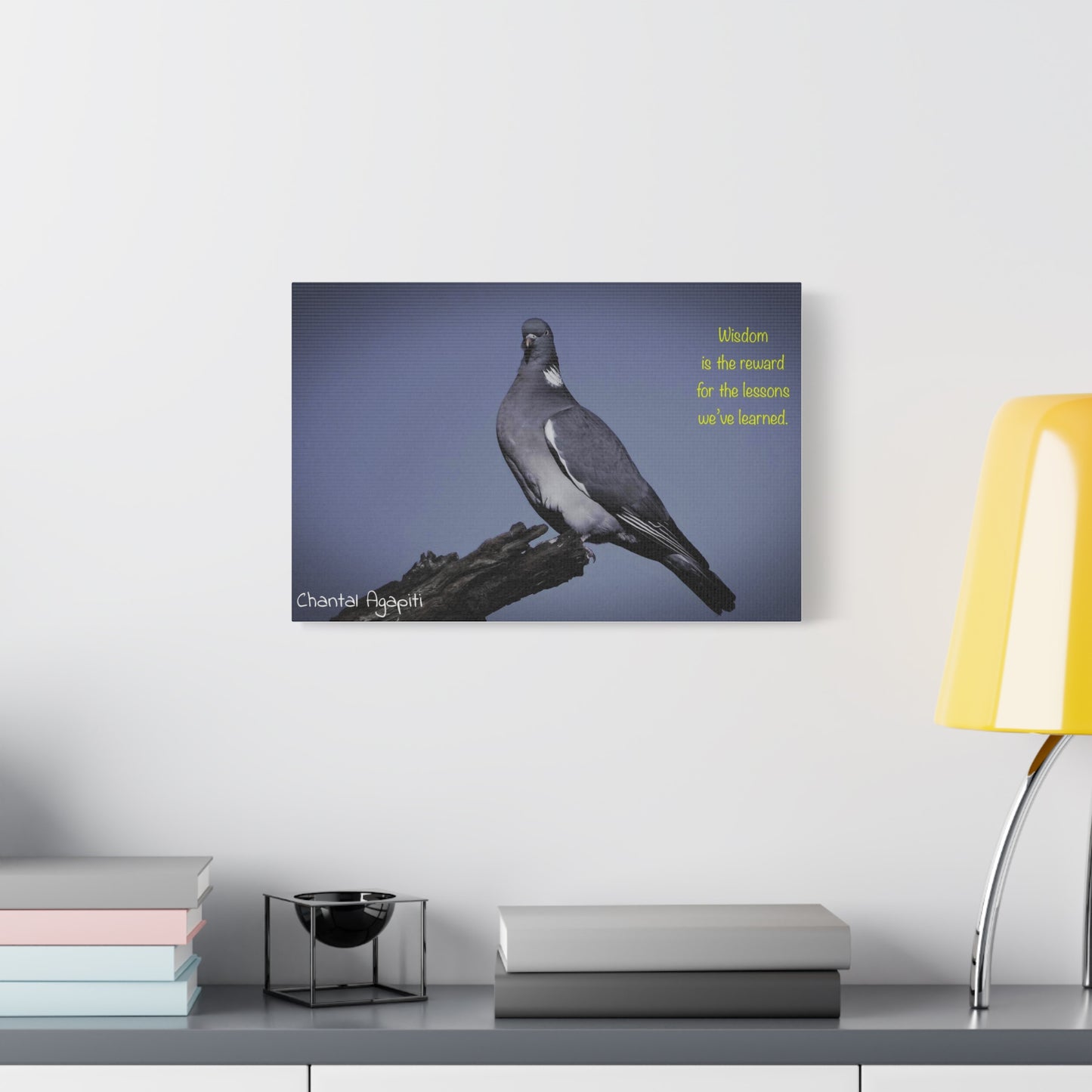 Inspirational Bird Canvas Art - "Wisdom is the Reward" - The Dreamer's Bookshop.