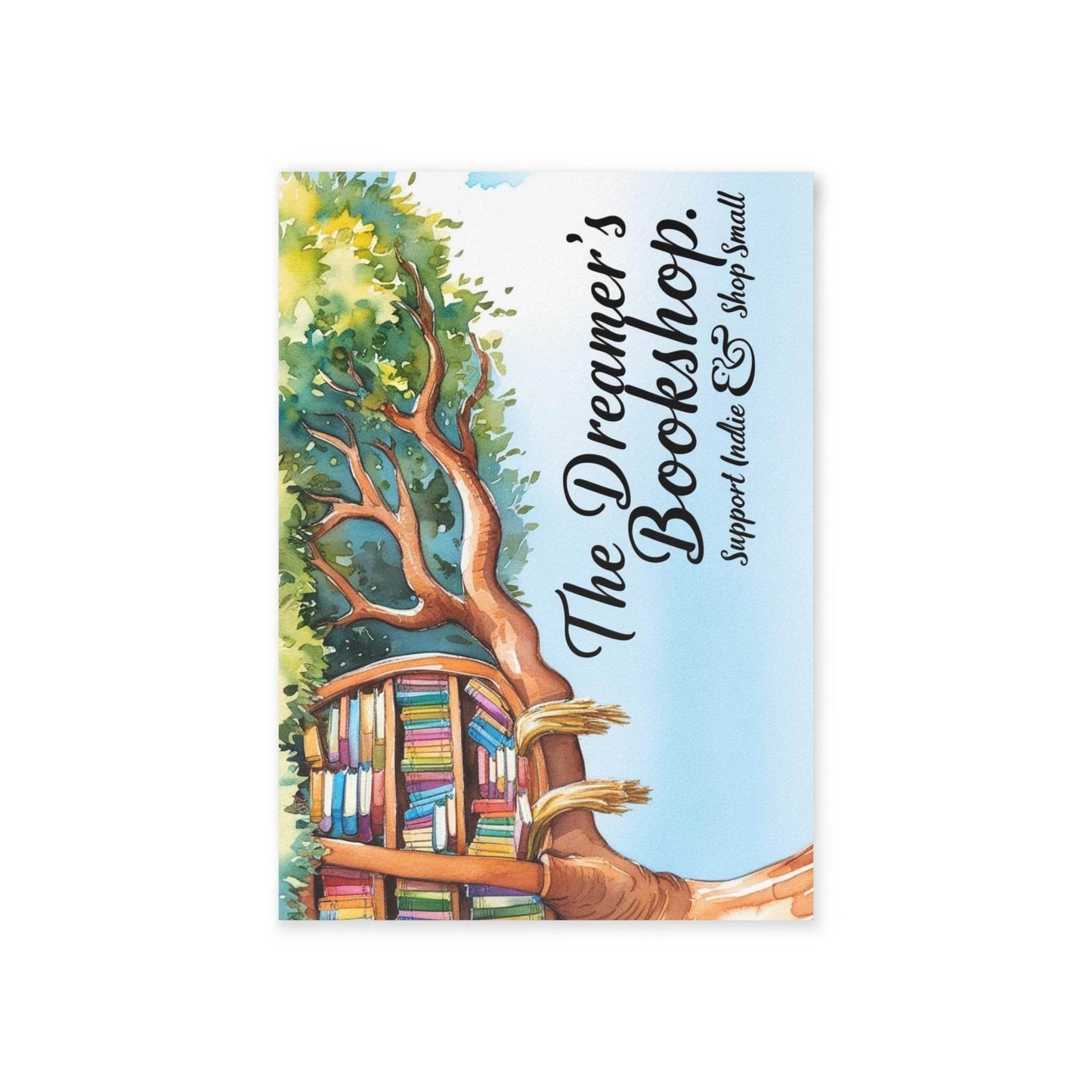 The Dreamer's Bookshop - Tree and Books Card - The Dreamer's Bookshop.