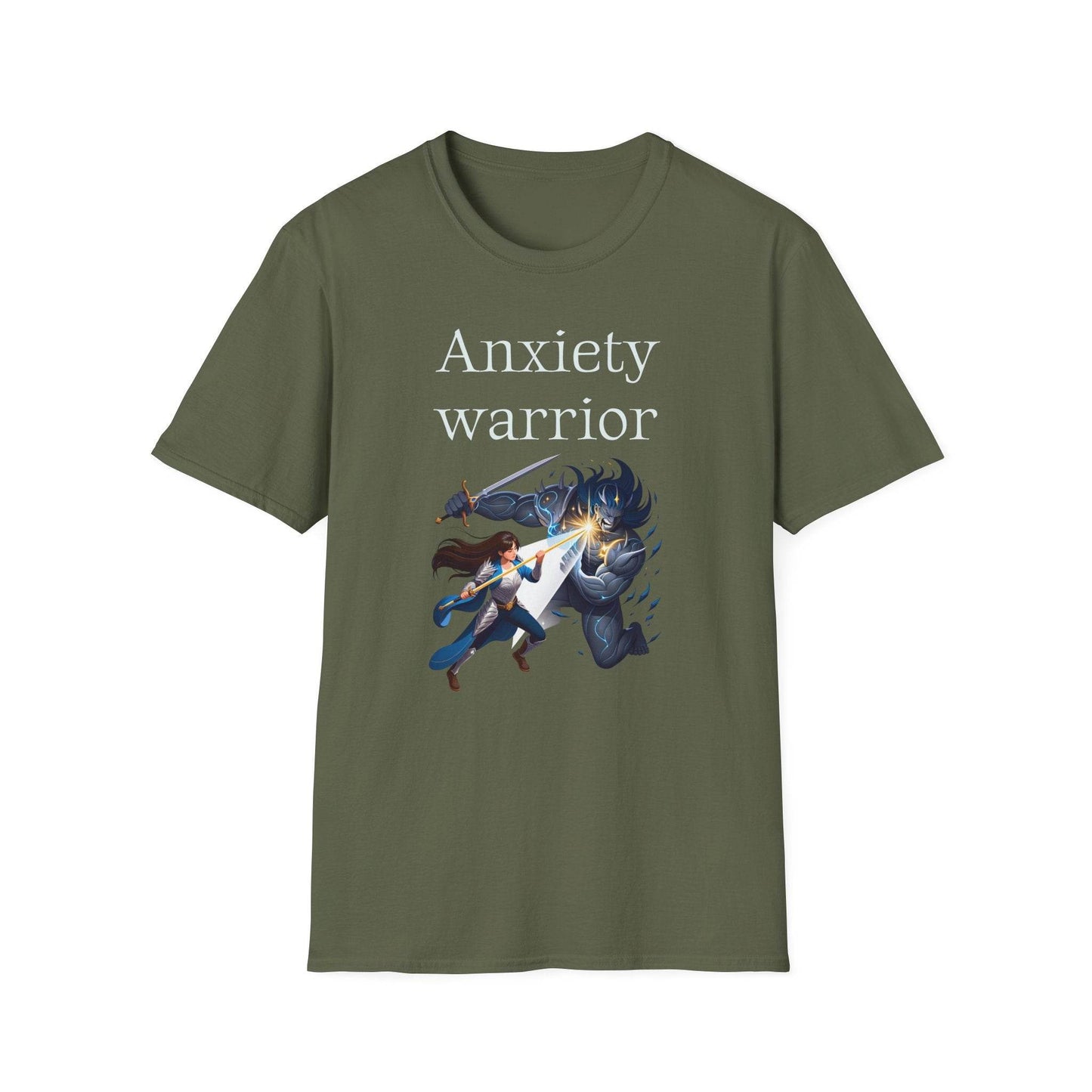 Anxiety Warrior Unisex Softstyle T-Shirt - What's Your Battle? - The Dreamer's Bookshop.