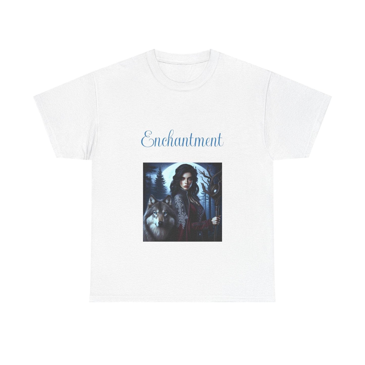 Enchanting Wolf Witch Unisex Heavy Cotton Tee - The Dreamer's Bookshop.