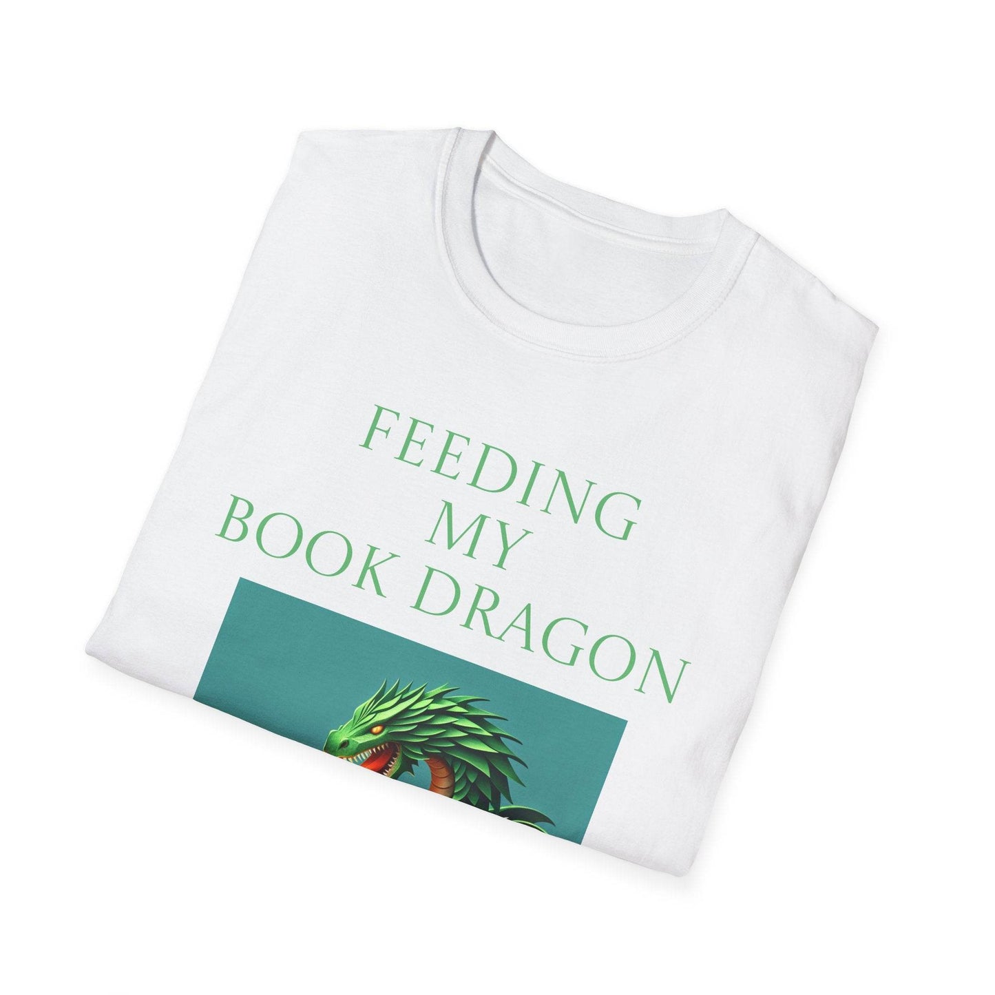 Unisex Softstyle T-Shirt - 'Book Dragon' - The Dreamer's Bookshop.