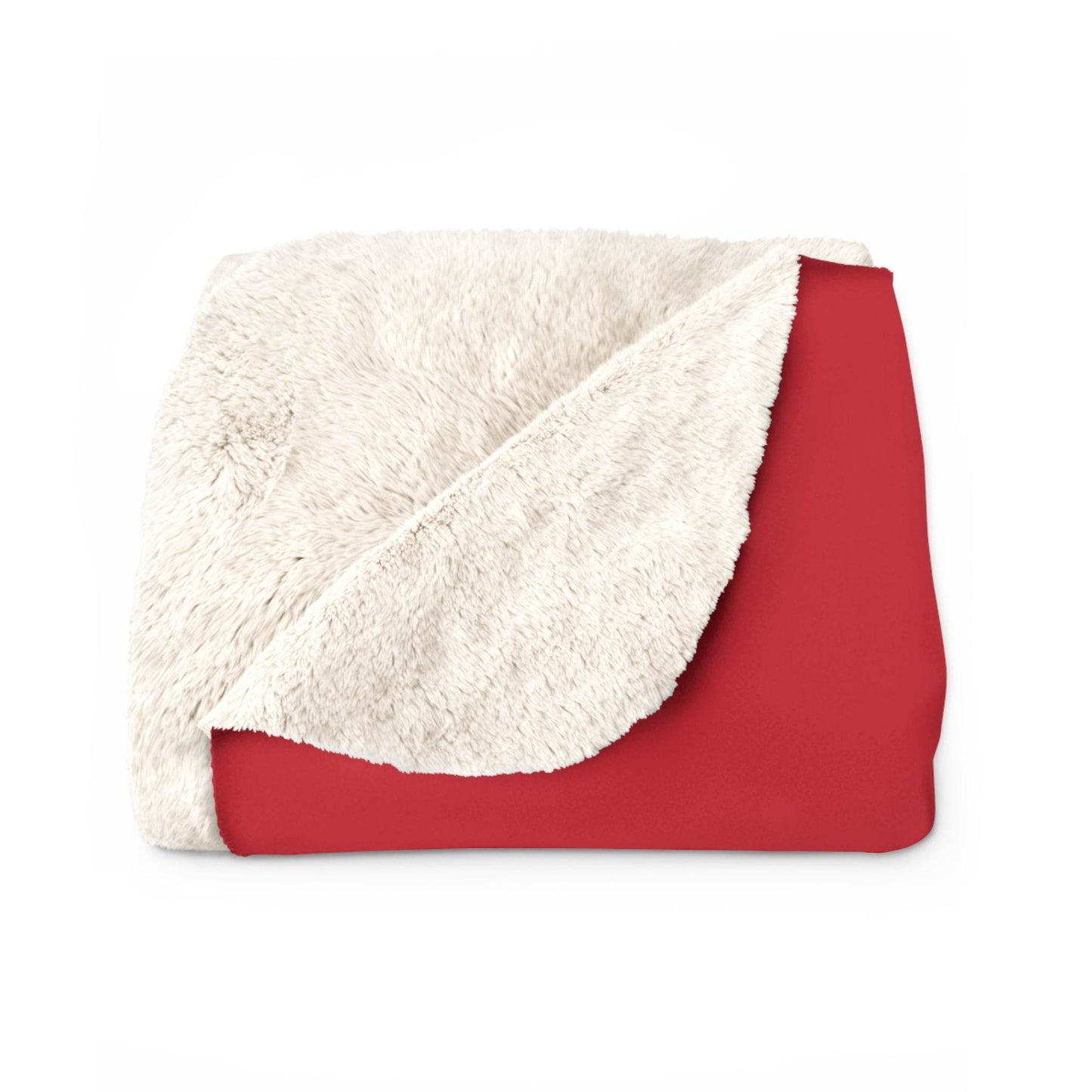 Red Cozy Sherpa Fleece Blanket - 'The Dreamer's Bookshop' Design - The Dreamer's Bookshop.