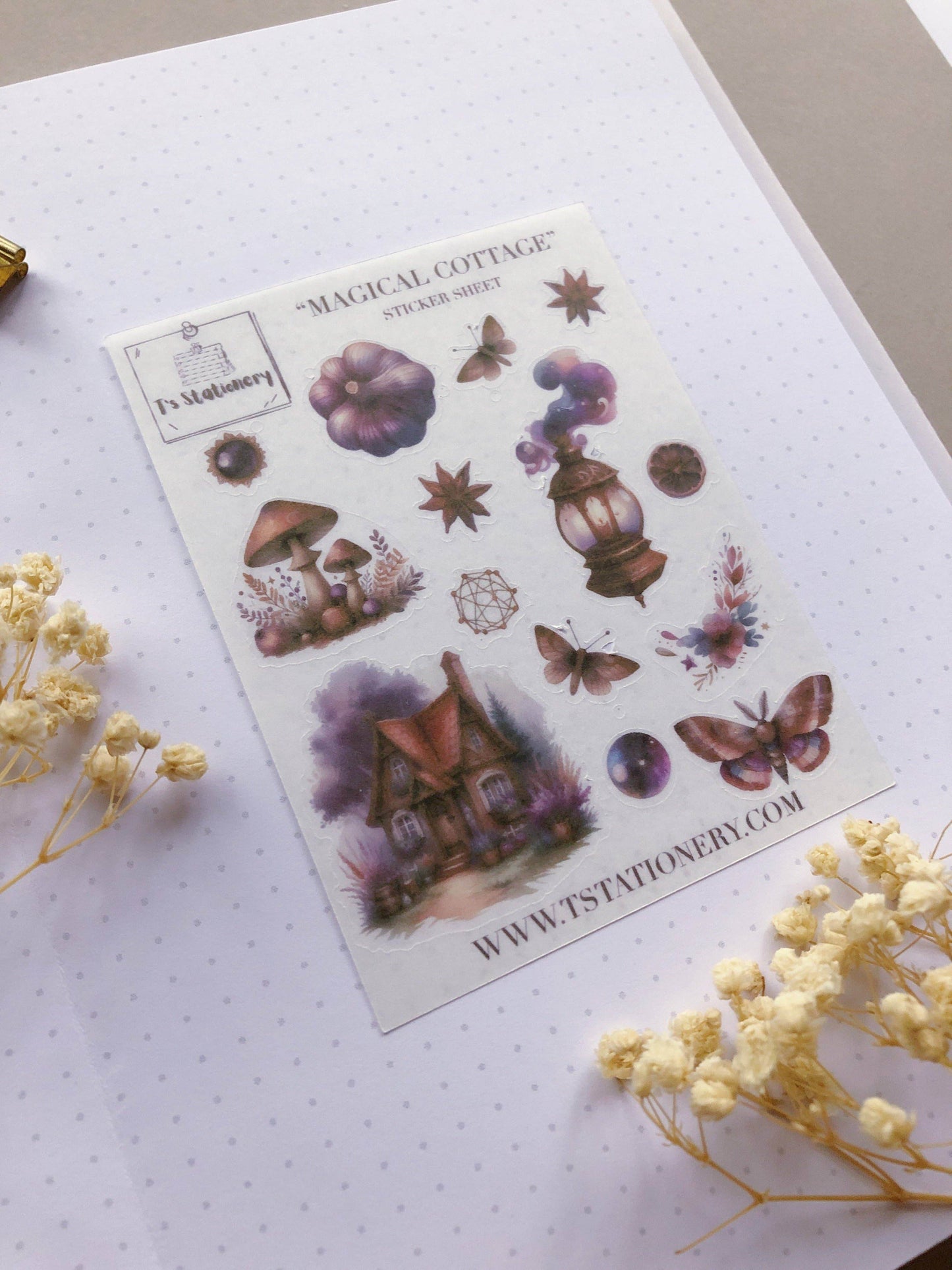 T's Stationery - Washi-stickervel „Magical Cottage” - The Dreamer's Bookshop.