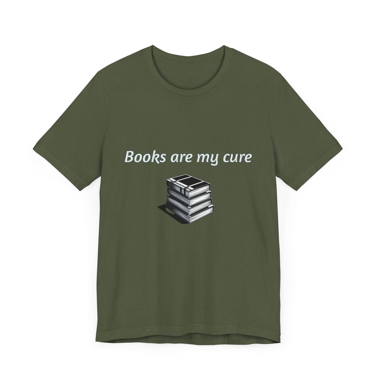 Inspirational Unisex Short Sleeve Tee - Books are my cure - The Dreamer's Bookshop.