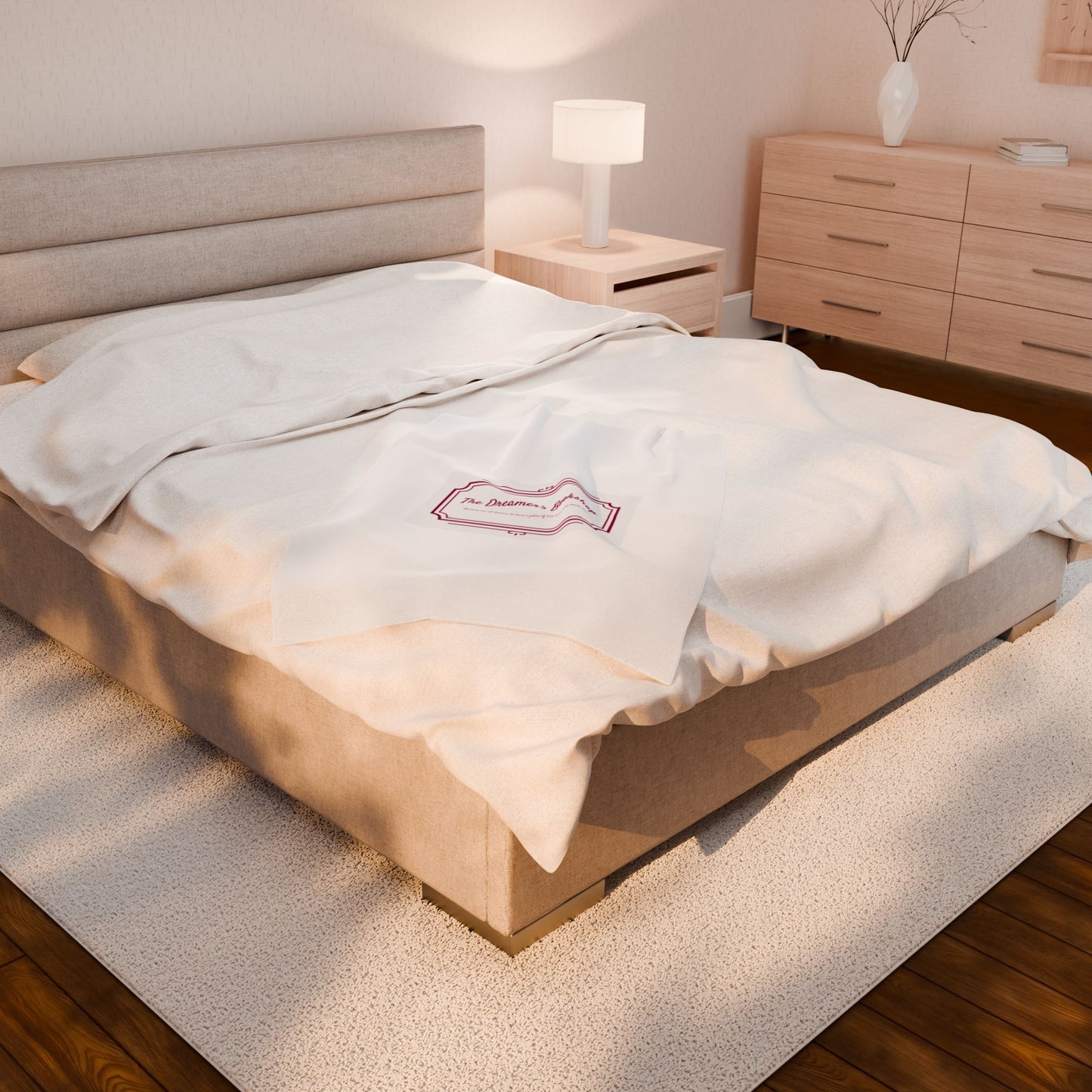 Cozy Velveteen Plush Blanket - "The Dreamer's Bookshop" Design - Perfect for Book Lovers and Cozy Nights - The Dreamer's Bookshop.