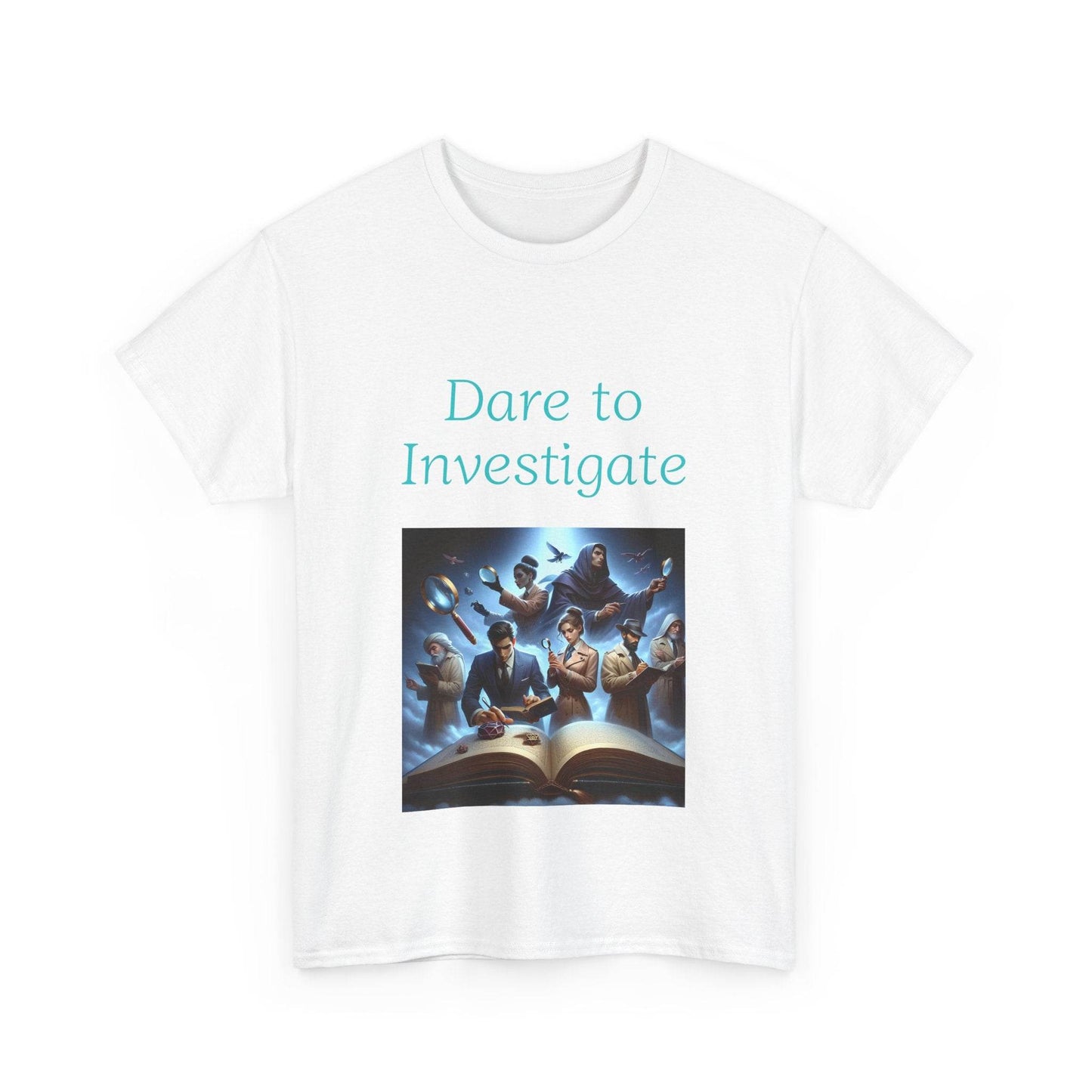 Investigate - Unisex Heavy Cotton Tee - Crime/Mystery Books - The Dreamer's Bookshop.