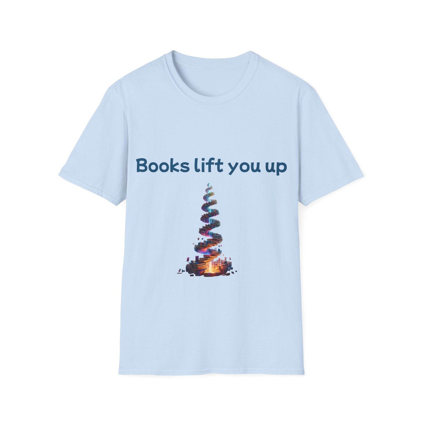 Inspirational Unisex Softstyle T-Shirt - Books Lift You Up - The Dreamer's Bookshop.